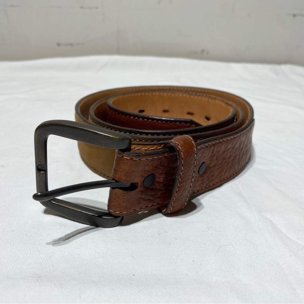 Orvis Leather Belt Size 40 Brown Brass Buckle 1.5” Width